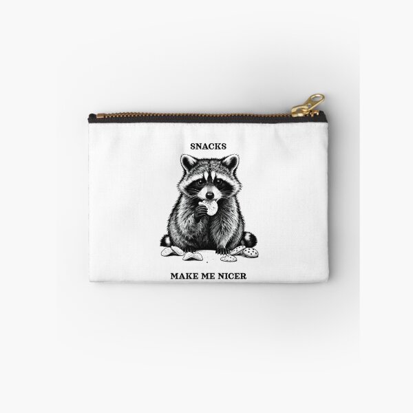 Item preview, Snacks Make Me Nicer Raccoon Eating Cookies designed and sold by DailyPrintLab.