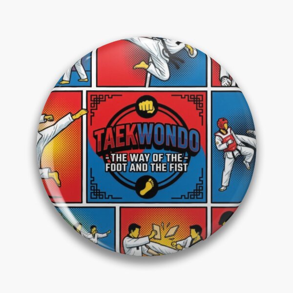 Item preview, Taekwondo Pop Art Grid – The Way of the Foot and Fist Martial Arts Design designed and sold by redsharkuk.