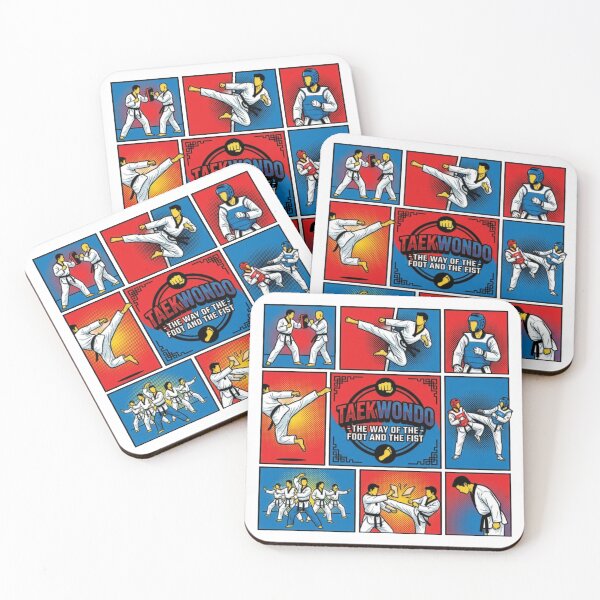 Item preview, Taekwondo Pop Art Grid – The Way of the Foot and Fist Martial Arts Design designed and sold by redsharkuk.