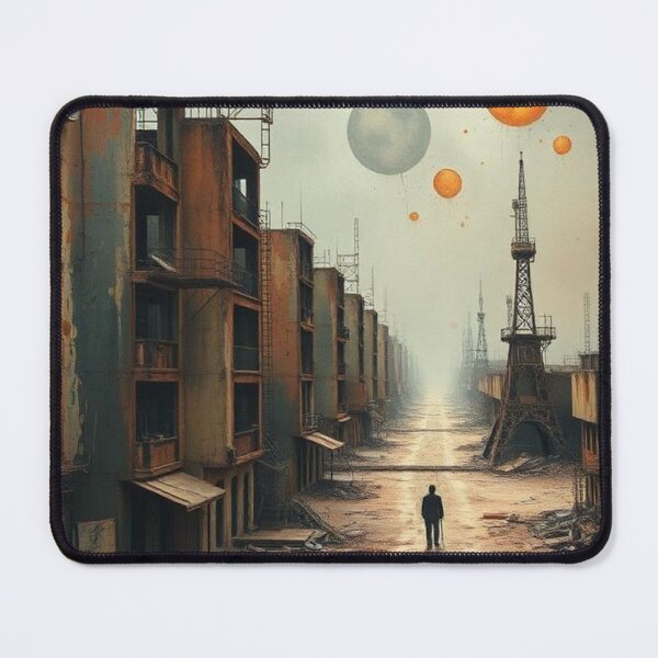 Item preview, Post-apocalyptic Industrial Zone | Solitary Figure Among Ruins designed and sold by RAISC.
