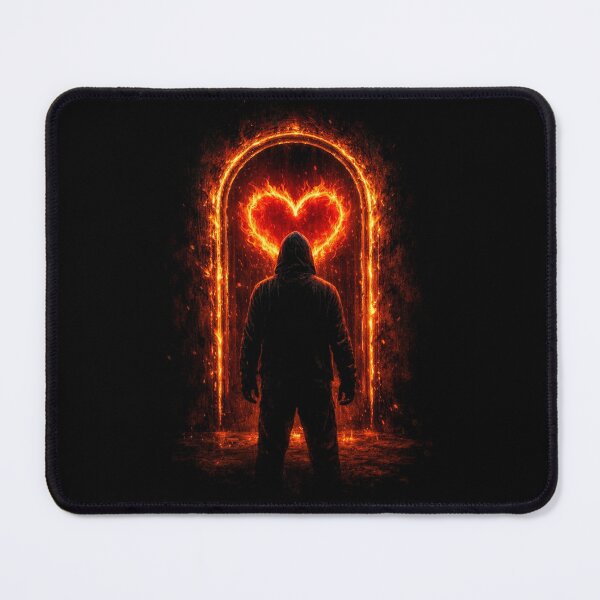 Item preview, Burning Heart Portal Hooded Figure Aesthetic designed and sold by Timeless Junction.