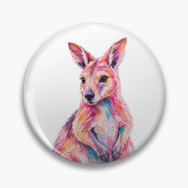 Item preview, Cute Colorful Wallaby – Modern Palette Knife Animal Painting designed and sold by SLGA-Designs.