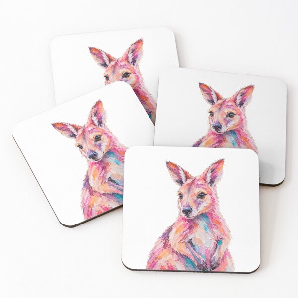 Item preview, Cute Colorful Wallaby – Modern Palette Knife Animal Painting designed and sold by SLGA-Designs.