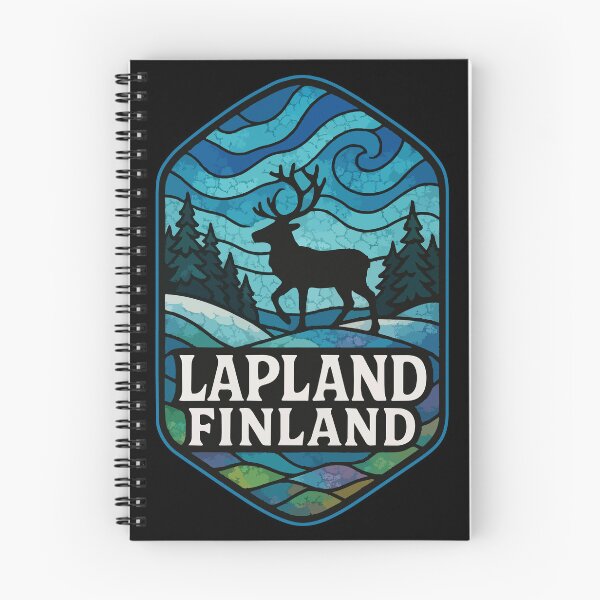 Item preview, Lapland Finland Reindeer Northern Lights Stained Glass Travel designed and sold by TomFrontierArt.