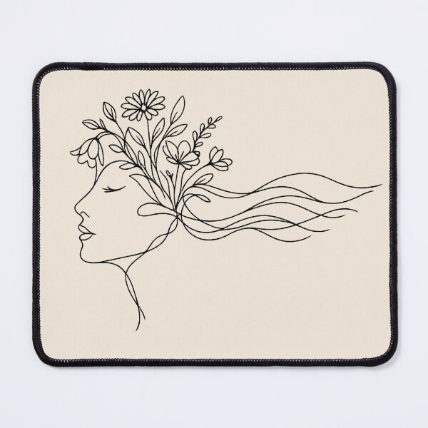 Item preview, Minimalist Botanical Woman Line Art with Floral Hair | Elegant Feminine Nature Illustration designed and sold by MCV-Designs.