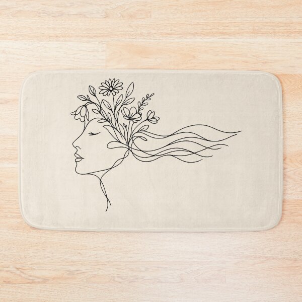 Item preview, Minimalist Botanical Woman Line Art with Floral Hair | Elegant Feminine Nature Illustration designed and sold by MCV-Designs.