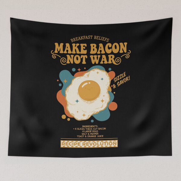 Item preview, Breakfast Make Bacon Not War Funny Brunch Food designed and sold by LuminOrb.