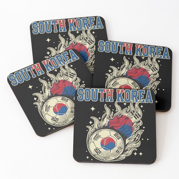 Item preview, South Korea Soccer Flaming Ball Retro Football Fan Art designed and sold by BrownHorse90s.