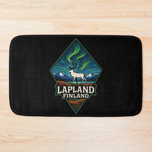 Item preview, Lapland Finland Reindeer Northern Lights Stained Glass designed and sold by TomFrontierArt.