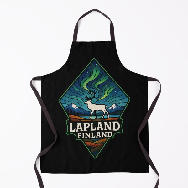 Item preview, Lapland Finland Reindeer Northern Lights Stained Glass designed and sold by TomFrontierArt.
