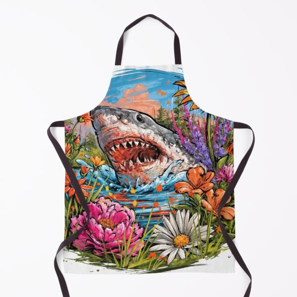 Item preview, T-Shirt - Sticker - Floral Frenzy Shark Splash designed and sold by ForeverPrintsOK.