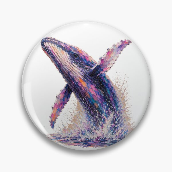 Item preview, Cute Colorful Humpback Whale – Modern Palette Knife Animal Painting designed and sold by SLGA-Designs.