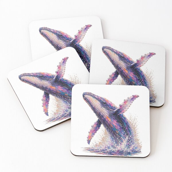 Item preview, Cute Colorful Humpback Whale – Modern Palette Knife Animal Painting designed and sold by SLGA-Designs.