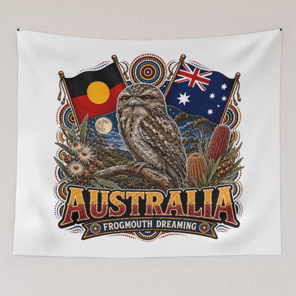 Item preview, Proud Aussie Country – Aboriginal-Inspired Map Design designed and sold by Holiday-Hunter.