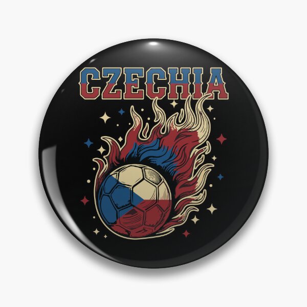 Item preview, Czechia Soccer Flaming Ball Retro Football Fan Art designed and sold by BrownHorse90s.