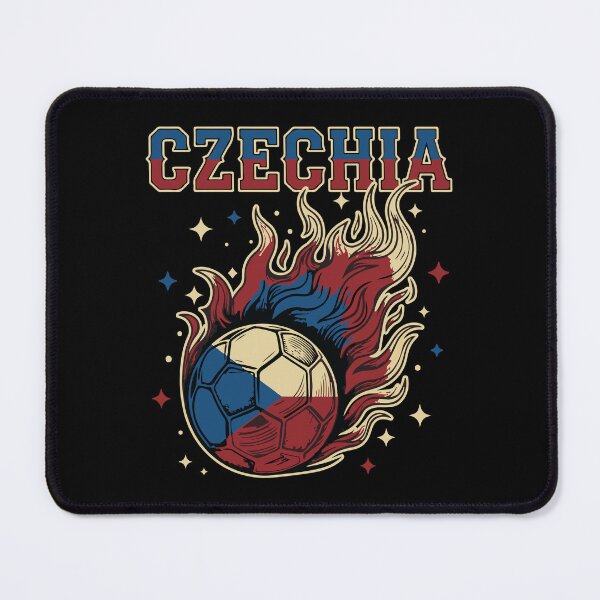 Item preview, Czechia Soccer Flaming Ball Retro Football Fan Art designed and sold by BrownHorse90s.