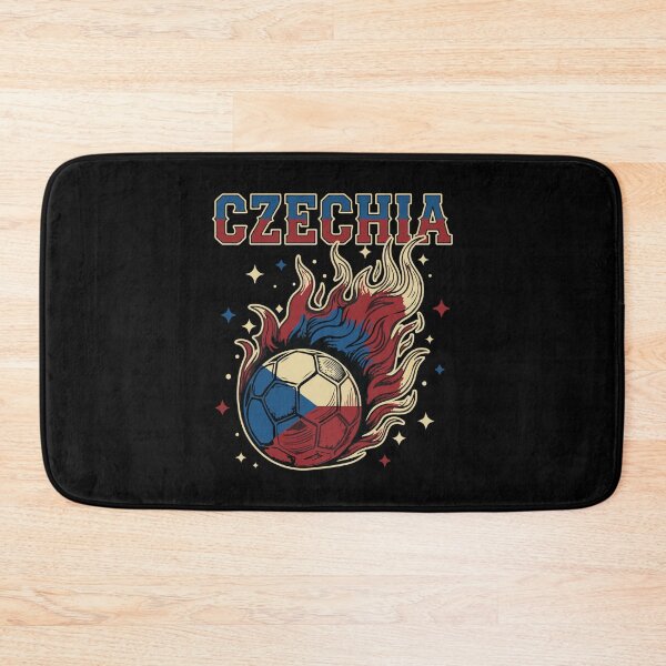 Item preview, Czechia Soccer Flaming Ball Retro Football Fan Art designed and sold by BrownHorse90s.