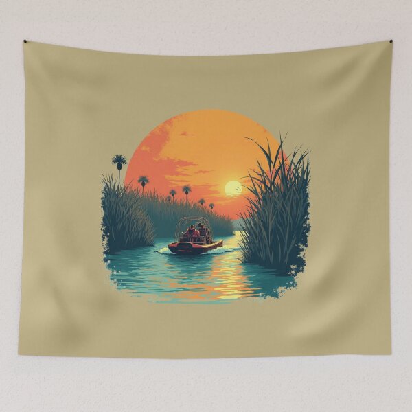 Item preview, Florida Everglades Airboat Sunset designed and sold by piketo.