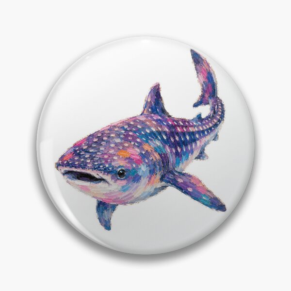 Item preview, Cute Colorful Whale Shark – Modern Palette Knife Animal Painting designed and sold by SLGA-Designs.