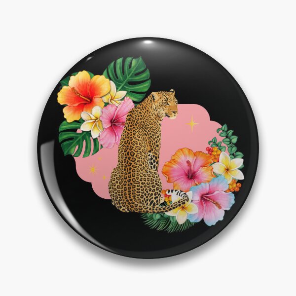 Item preview, Tropical Leopard — Hibiscus Floral Big Cat Art | Botanical Animal Print designed and sold by ChasingRabbit05.