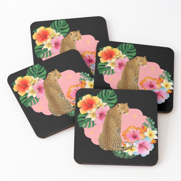 Item preview, Tropical Leopard — Hibiscus Floral Big Cat Art | Botanical Animal Print designed and sold by ChasingRabbit05.