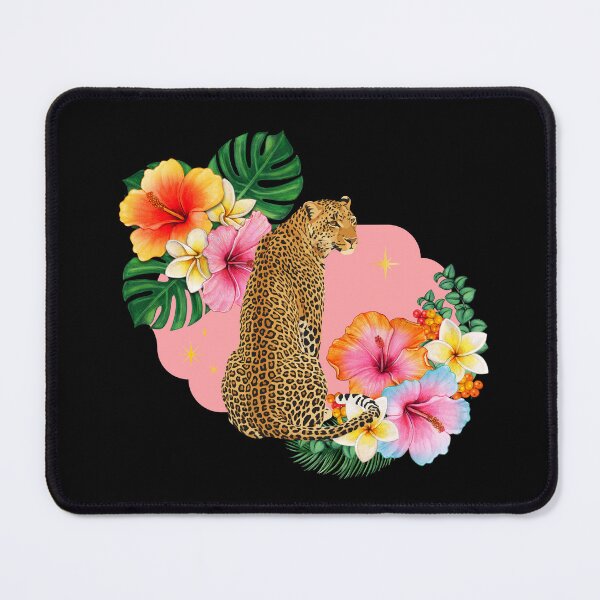 Item preview, Tropical Leopard — Hibiscus Floral Big Cat Art | Botanical Animal Print designed and sold by ChasingRabbit05.