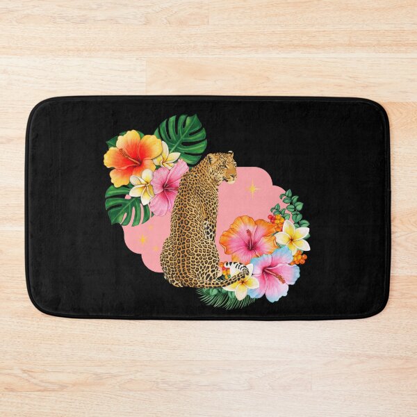 Item preview, Tropical Leopard — Hibiscus Floral Big Cat Art | Botanical Animal Print designed and sold by ChasingRabbit05.