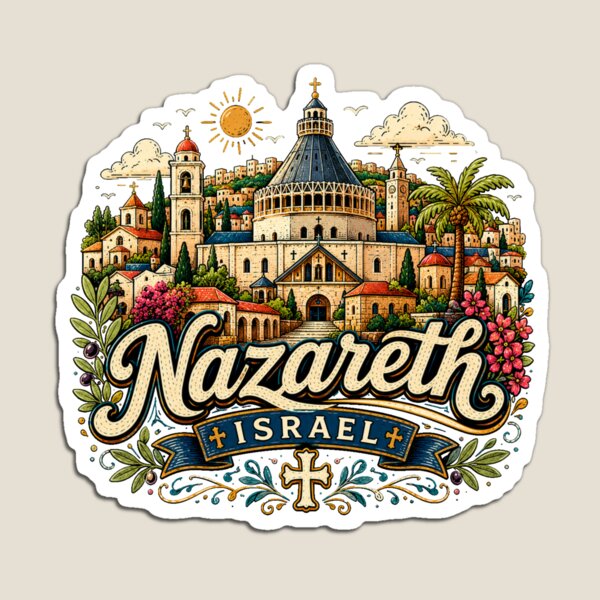 Item preview, Hand Drawn Nazareth Israel Travel Souvenir Landmark Gift designed and sold by MichaeIRellov.