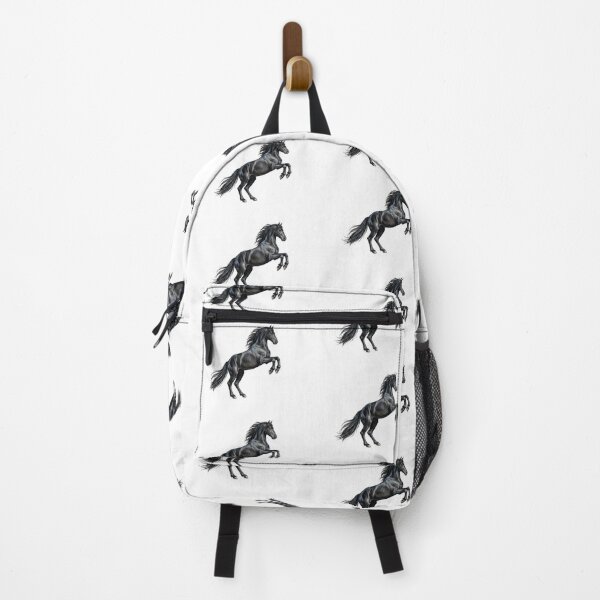 Item preview, Equestrian illustration: Rearing black stallion designed and sold by Green-Natura.