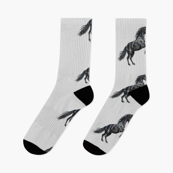Item preview, Equestrian illustration: Rearing black stallion designed and sold by Green-Natura.