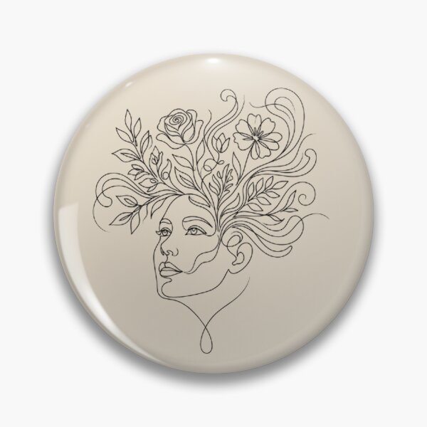 Item preview, Elegant Floral Woman Line Art | Botanical Face Illustration with Roses and Flowers designed and sold by MCV-Designs.