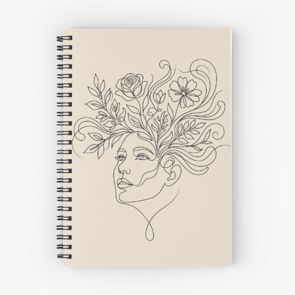 Item preview, Elegant Floral Woman Line Art | Botanical Face Illustration with Roses and Flowers designed and sold by MCV-Designs.