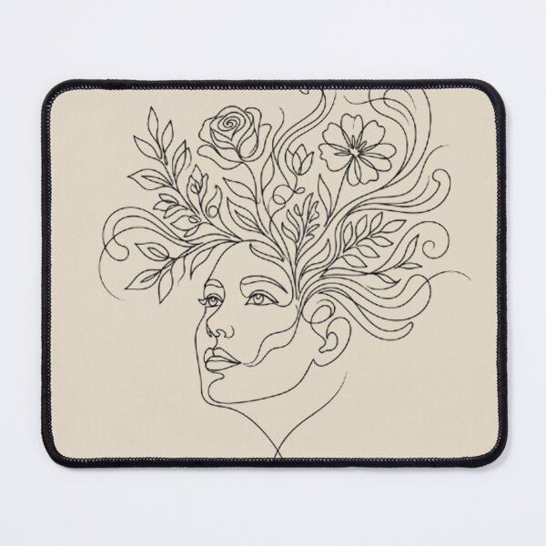 Item preview, Elegant Floral Woman Line Art | Botanical Face Illustration with Roses and Flowers designed and sold by MCV-Designs.