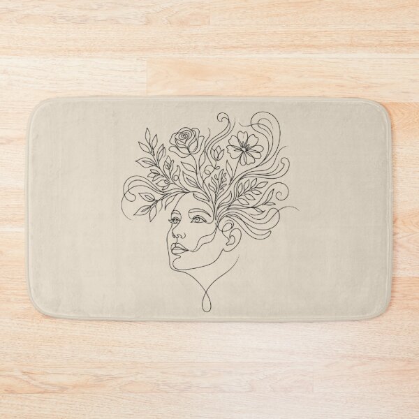Item preview, Elegant Floral Woman Line Art | Botanical Face Illustration with Roses and Flowers designed and sold by MCV-Designs.