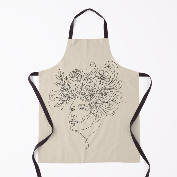 Item preview, Elegant Floral Woman Line Art | Botanical Face Illustration with Roses and Flowers designed and sold by MCV-Designs.