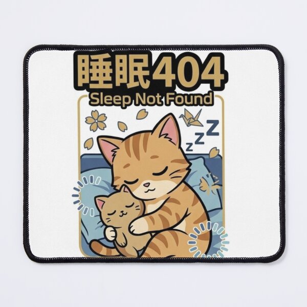Item preview, Sleep 404 Sleep Not Found Funny Anime Cat designed and sold by Japan-kanji-ya.