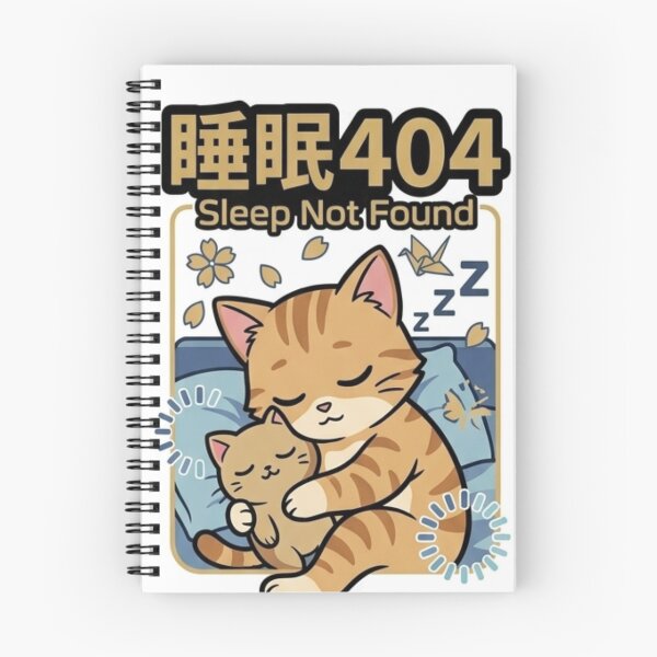 Item preview, Sleep 404 Sleep Not Found Funny Anime Cat designed and sold by Japan-kanji-ya.