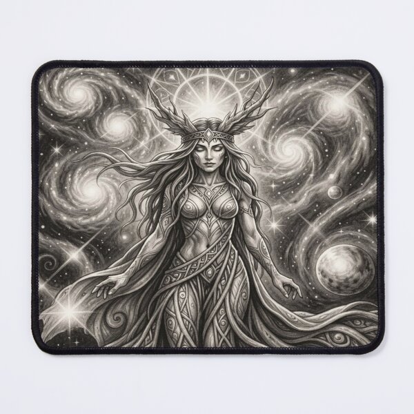 Item preview, Cosmic Boho Goddess inspired by Mucha – Mystical Goddess in the Universal Flow of Light designed and sold by FotoworldEdel.