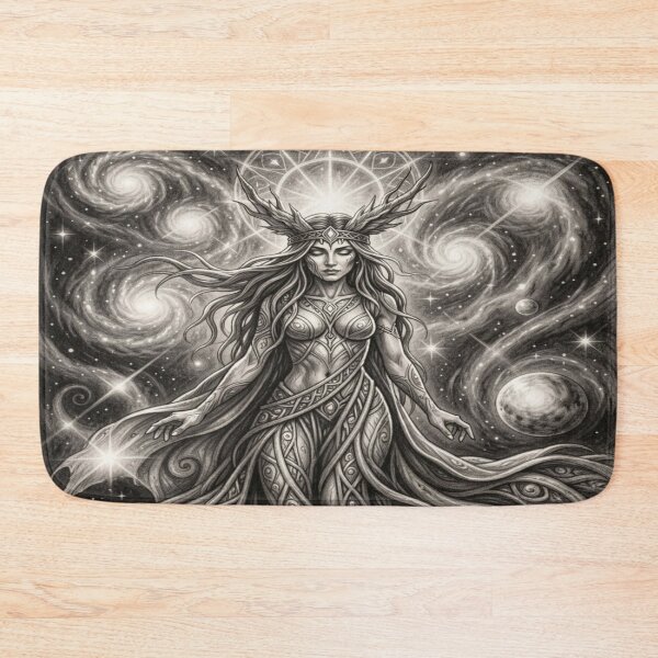 Item preview, Cosmic Boho Goddess inspired by Mucha – Mystical Goddess in the Universal Flow of Light designed and sold by FotoworldEdel.
