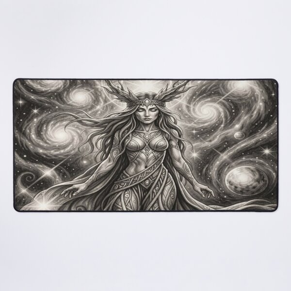 Item preview, Cosmic Boho Goddess inspired by Mucha – Mystical Goddess in the Universal Flow of Light designed and sold by FotoworldEdel.