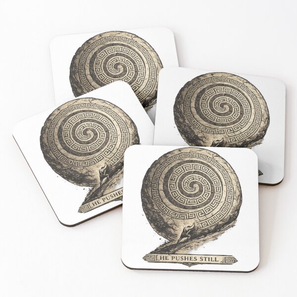 Aperçu de l'œuvre Sisyphe — Il continue de pousser | Légendes du monde créée et vendue par Tinylegends.