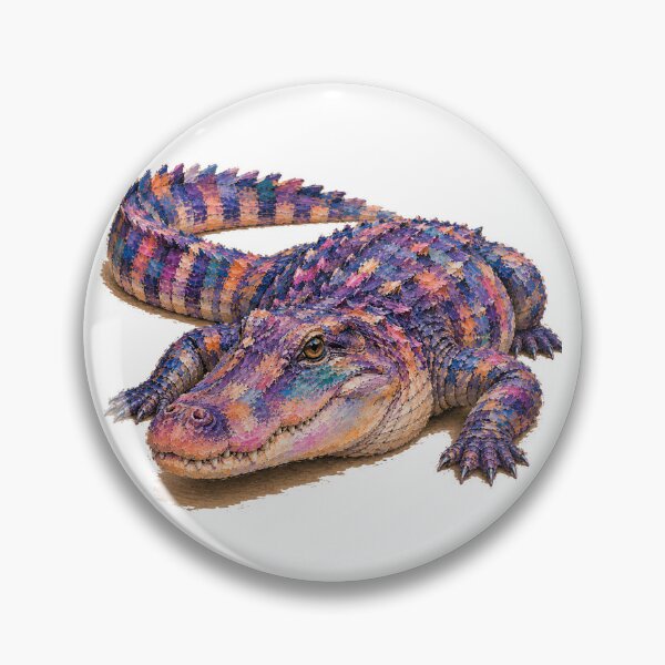 Item preview, Cute Colorful Crocodile – Modern Palette Knife Animal Painting designed and sold by SLGA-Designs.