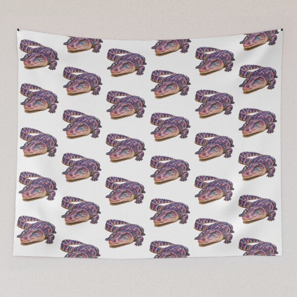 Item preview, Cute Colorful Crocodile – Modern Palette Knife Animal Painting designed and sold by SLGA-Designs.