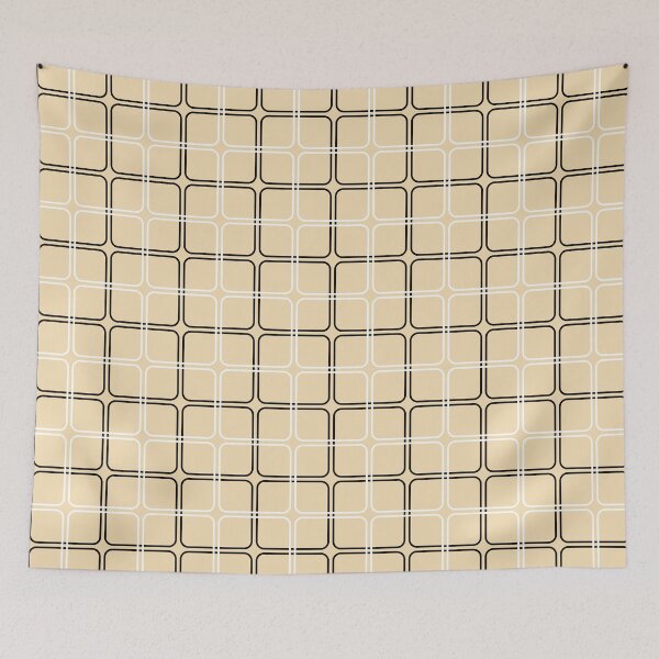 Item preview, Wheat, black & white geometric pattern designed and sold by Mint + Midnight.