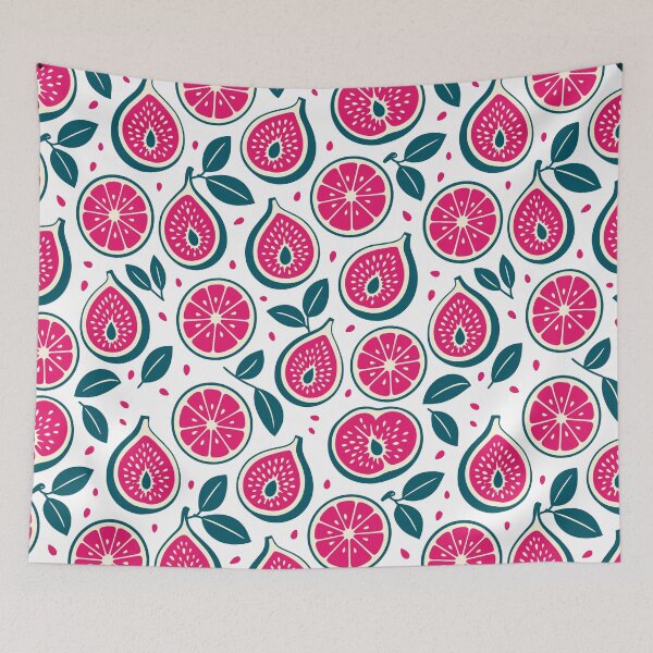 Item preview, Retro Vibrant Sliced Figs and Citrus Fruits Seamless Pattern Vector designed and sold by DiNata.