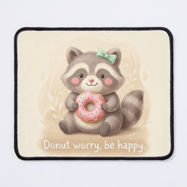 Item preview, Donut Worry Be Happy Raccoon Shirt | Cute Donut Raccoon Illustration designed and sold by DmaarGroup.