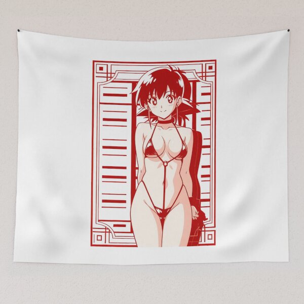 Item preview, Portrait - Red haired woman red swimwear designed and sold by AnimeShin.
