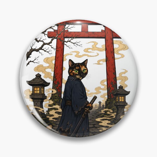 Item preview, The Lone Ronin — Tortie Cat Samurai Ukiyo-e | Japanese Cat Gift & Wall Art designed and sold by Martin's_Design.
