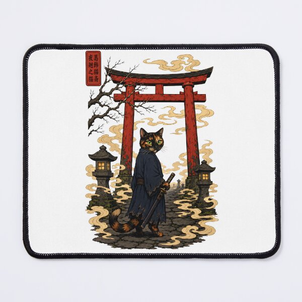 Item preview, The Lone Ronin — Tortie Cat Samurai Ukiyo-e | Japanese Cat Gift & Wall Art designed and sold by Martin's_Design.