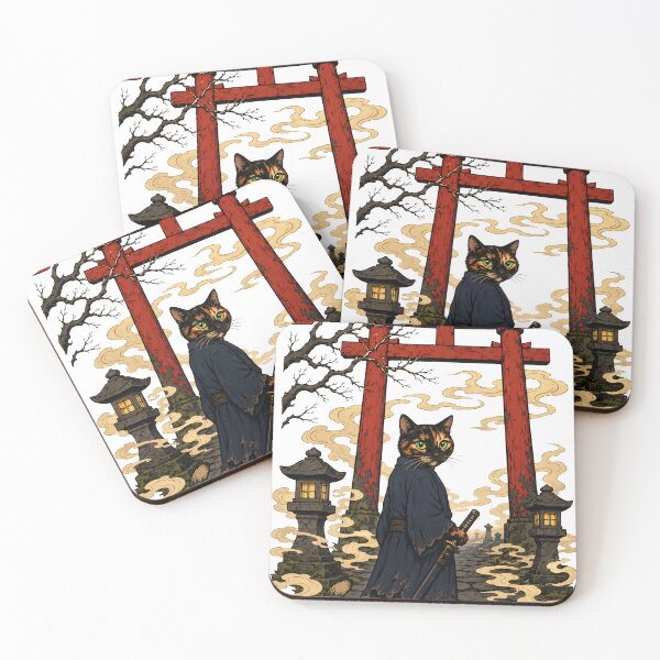 Item preview, The Lone Ronin — Tortie Cat Samurai Ukiyo-e | Japanese Cat Gift & Wall Art designed and sold by Martin's_Design.